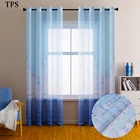 Тюлевые занавески для гостиной, спальни, кухни, детской, с принтом в виде замков, современные занавески из вуали