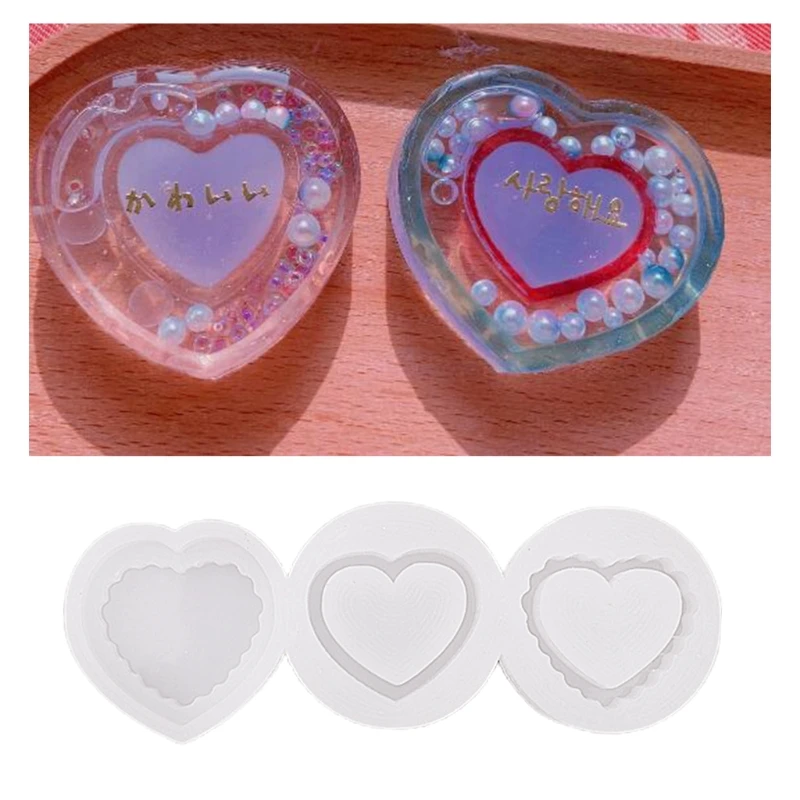 

Quicksand Heart Shape Resin Shaker Mold Crafts Ornaments for Decoration Gifts to your Classmates Family and Friends