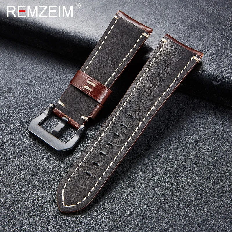 Ремешок для часов REMZEIM из натуральной кожи итальянский браслет наручных