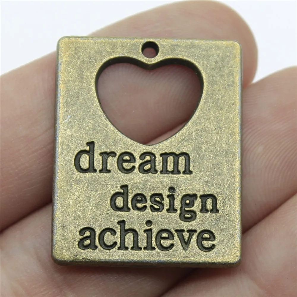 

WYSIWYG 2pcs Dream Design Achieve Charms Pendant DIY Jewelry Findings Antique Bronze Tone 30x23mm