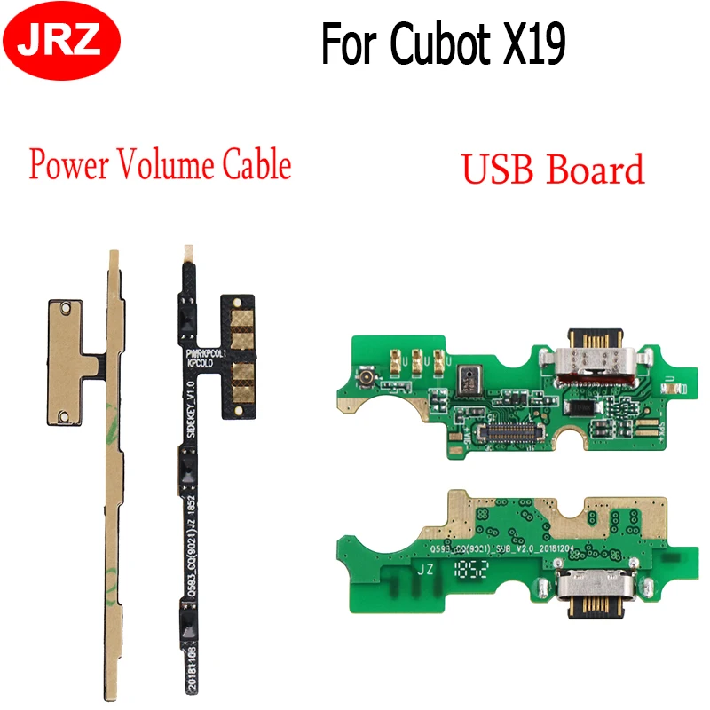Для Cubot X19 USB плата зарядный порт гибкий кабель зарядное устройство разъем для Cubot X19 включение/выключение питания, громкость кабель в сборе части телефона