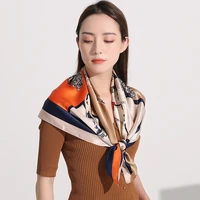 2021 square silk neckerchief 88x88cm hangzhou silk kerchief wraps for ladies printed bandana 100 real silk square neck scarf