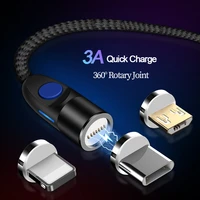 3a magnetic usb micro type c cable fast charging data cord for iphone 12 11 huawei p40 p30 xiaomi mobile phone quick charge wire