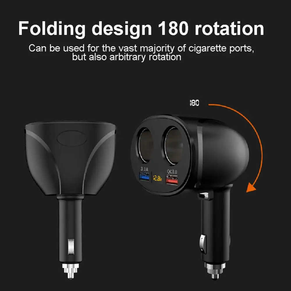 80% горячая Распродажа дисплей напряжения двойной USB порт 2 прикуриватель Socketsy QC3.0