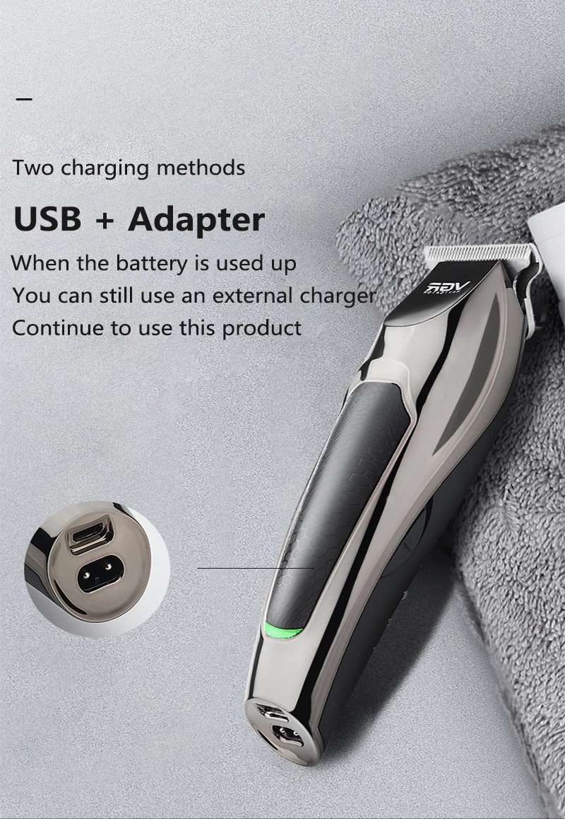 VGR-030 Hair Trimmer Retro Oil Head Electric Clipper USB Score Gradient Salon Fader Cutting Machine |