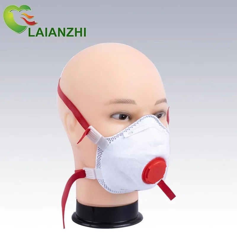 

10pcs LAIANZHI KP38211 FFP3 Mask CE With Valve Headwear Mouth Face Mask Safe Valved Dustproof Reusable Breathing Respirator