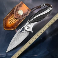 homir vg10 damascus steel folding knife sharp outdoor knife exquisite collection knife edc tactical knife emergency knife