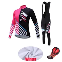 2022 winter thermal fleece cycling jersey set long sleeve bike clothing kit bicycle uniform wear maillot ciclismo skinsuit suit