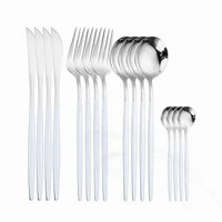 gold cutlery set stainless steel tableware gold spoon dinnerware set 16 pieces forks knives spoons kitchen set dropshipping