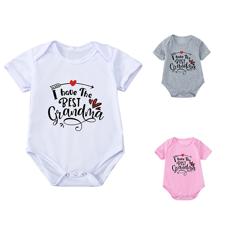 

I have the best grandmaNewborn Baby summer rompers babyprint Girl Boy Clothing 100%Cotton Rompers digital baby romper