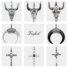 Ожерелье из серебра 925 пробы с подвеской в виде Головы Быка, 2020, новая модная знаковая бижутерия в стиле Дикого Запада, этнический подарок для женщин и мужчин