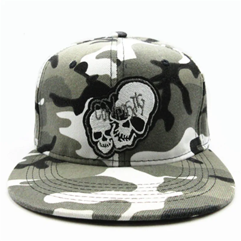 

2020 Double Skull Embroidery Cotton Baseball Cap Hip-hop Cap Adjustable Snapback Hats for Men and Women 18
