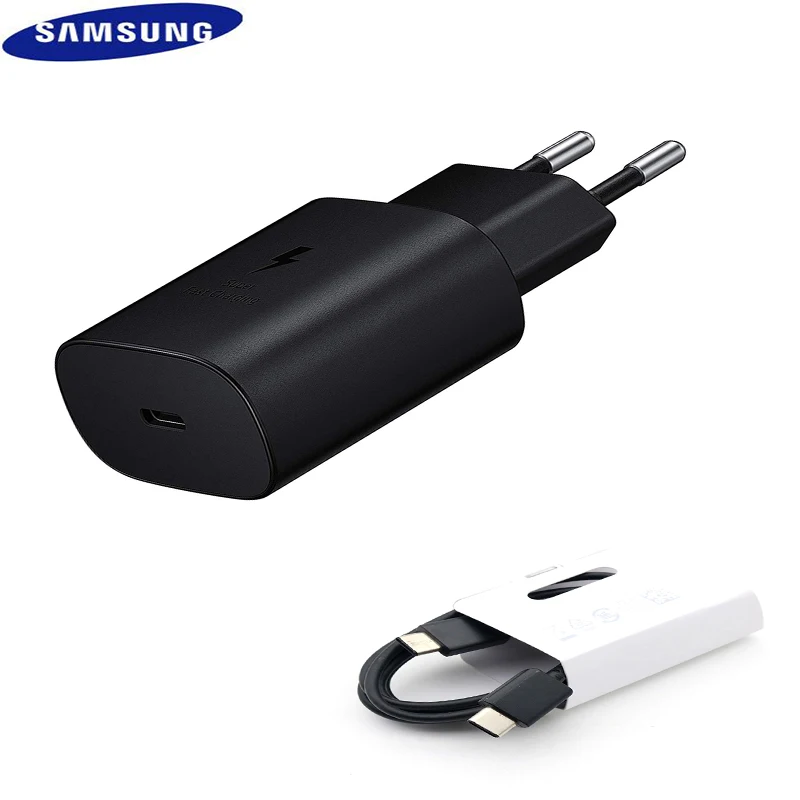 

Original Samsung Galaxy Note 10 25W Super Fast Charging Adapter PD Charger 100CM USB C To USB C Cable For S21 S20+ A71 A91