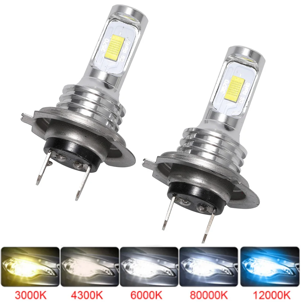 

2Pcs mini H7 H4 LED Bulb Car Headlight Fog Lamp H11 H1 H8 H3 H9 9005/HB3 9006/HB4 9007 Hi-Lo Beam 80W 12000LM Auto Headlamp LEDs