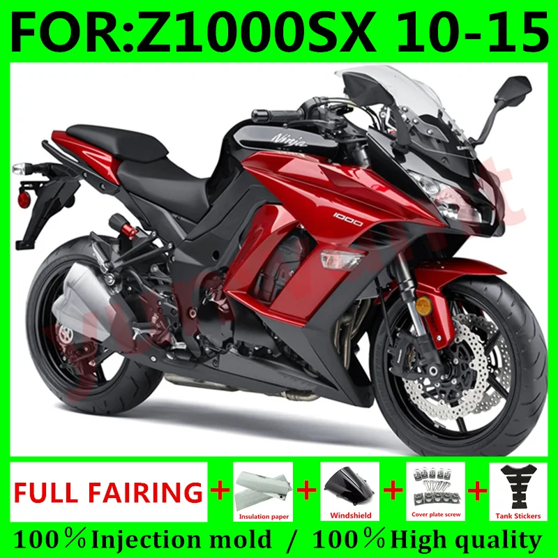 

Обтекатели под давлением для мотоциклов Z1000SX 2010 - 2016 Z1000SX 10 11 12 13 14 15 16, Обтекатели для кузова из АБС-пластика красного и черного цвета