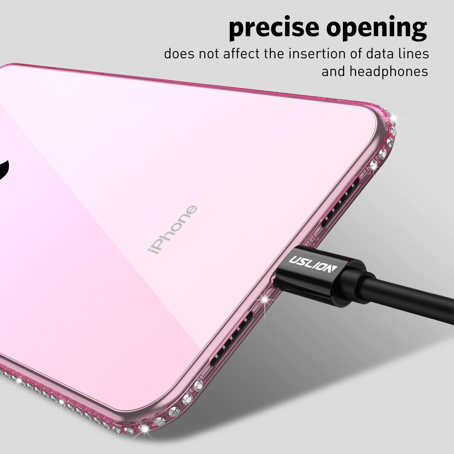 Diamond Glitter Transparent Silicone Case for iPhone 11 Pro Max Ultra Thin Clear Soft TPU Cover XR X XS |