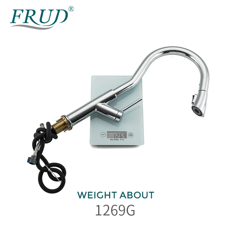 

FRUD Modern Design Mixer Faucet Single Hole Kitchen Sink Mixer Tap Stream Sprayer Head Kitchen Tap torneira cozinha