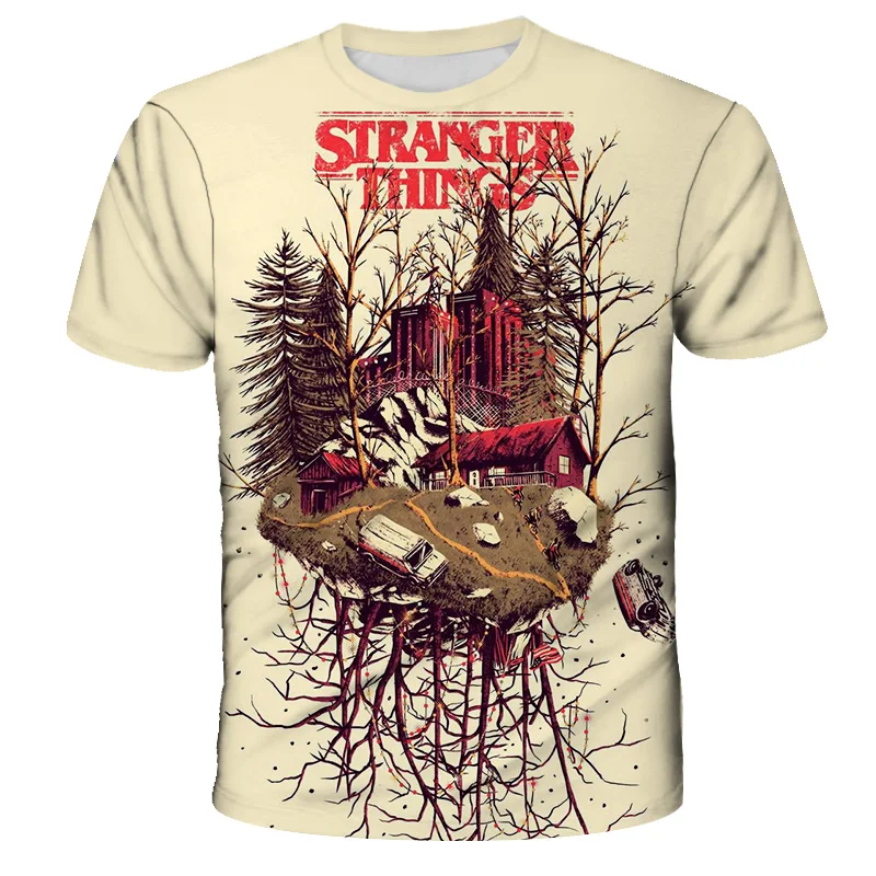 

Children's Clothing Tops Anime 3D Printing O-neck T-shirt Funny Cartoon Strange Things Characters Girls Boys 4T-14T