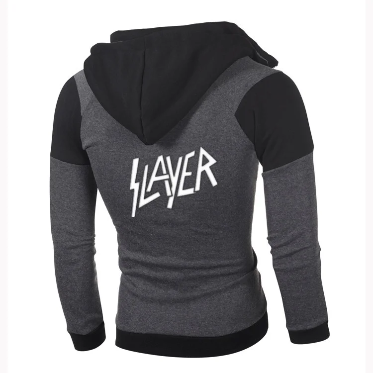 Мужская мода с логотипом SLAYER Рок Хип хоп рассекающая Толстовка Тонкий пуловер
