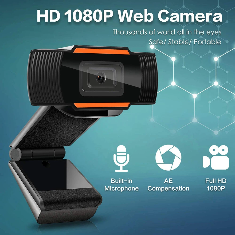 2020 USB2.0 компьютерная веб камера HD 1080P вращающаяся с шумоподавлением Микрофон