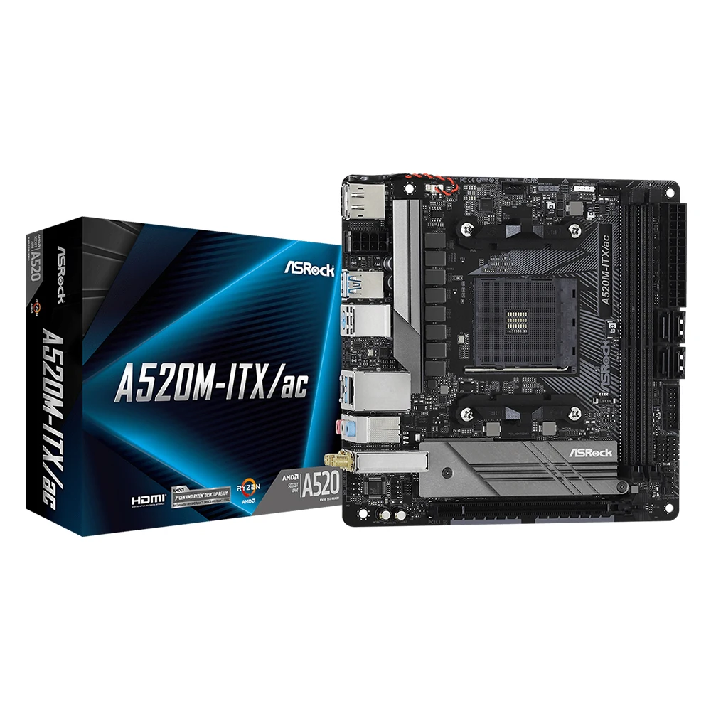 Материнская плата ASRock Super Alloy A520M-ITX/ac настольная материнская A520 гнездо для