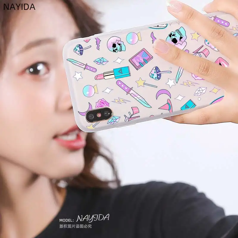 Мягкий чехол для Xiaomi 11 10 8 A2 A3 Cc9 Lite Mi Pro 9se A1 6X 5X Обложка Girly Pastel Witch Goth | Мобильные