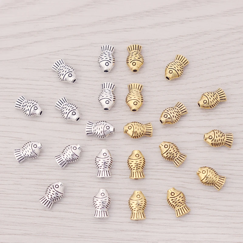 

Бусины-разделители в форме рыбок, золотые, россыпью, 100 шт.