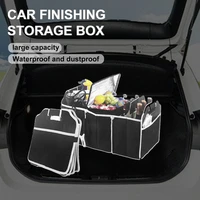 car trunk organizer foldable storage box with handle car rear trunk folding cube multifunctional 40l cargo storage organizer