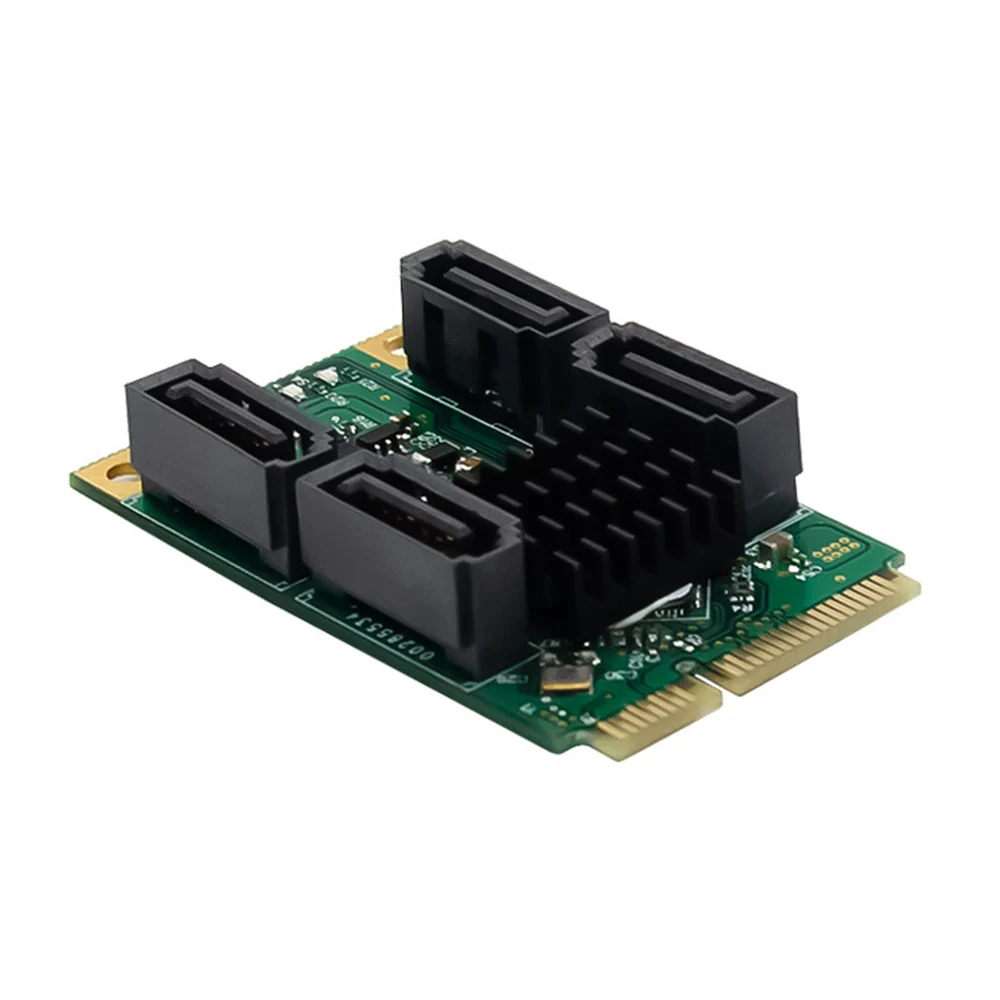 

Плата расширения Mini PCI-E на 4 порта SATA 3,0 Ⅲ 6, конвертер платы расширения диска 88SE9215, чип PCIe, карта расширения для ПК