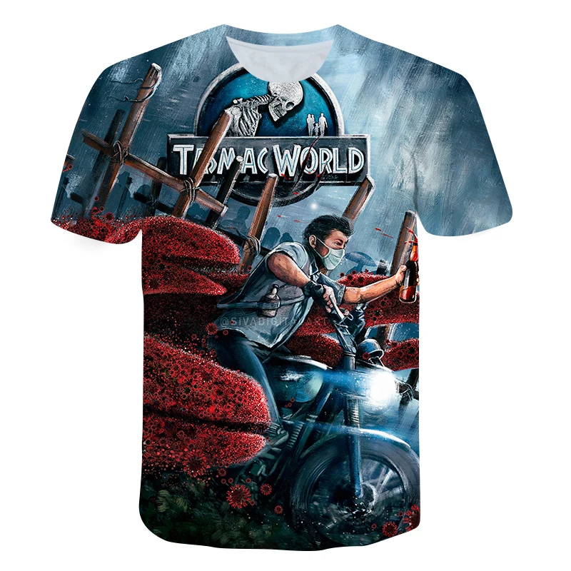 

2021 Summer Jurassic Series Cool Dinosaur 3D Printed T-shirt Men's and Women's Children's Hip-Hop Boys and Girls Series t-shirt