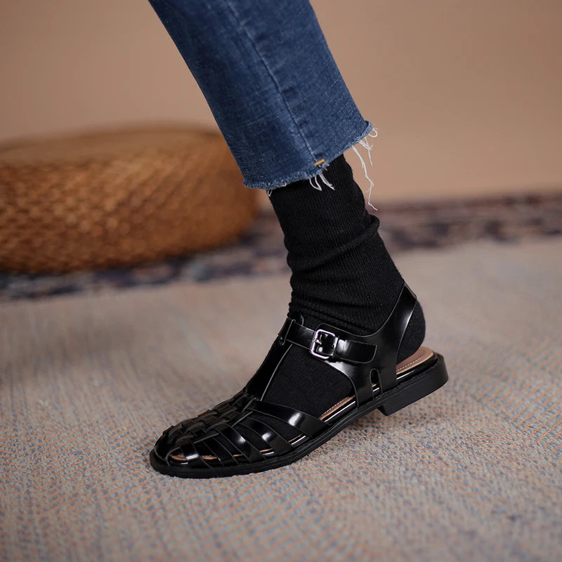 Черного и золотого цвета женская обувь из натуральной кожи с Т-образным ремешком