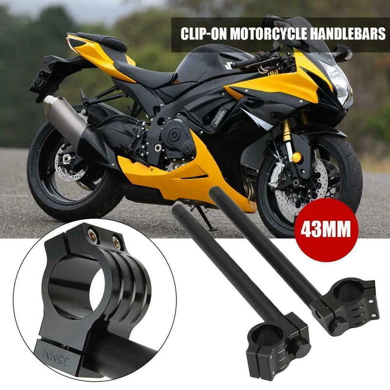 

Clip on Handle Bars HandleBars Fit for YAMAHA YZF-R6 YZFR6 YZF R6 2006-2016 Black