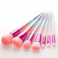 banfi 7pcs crystal color handle foundation makeup brushes set eyeshadow particle powder concealer cosmetics eyebrow beauty tools