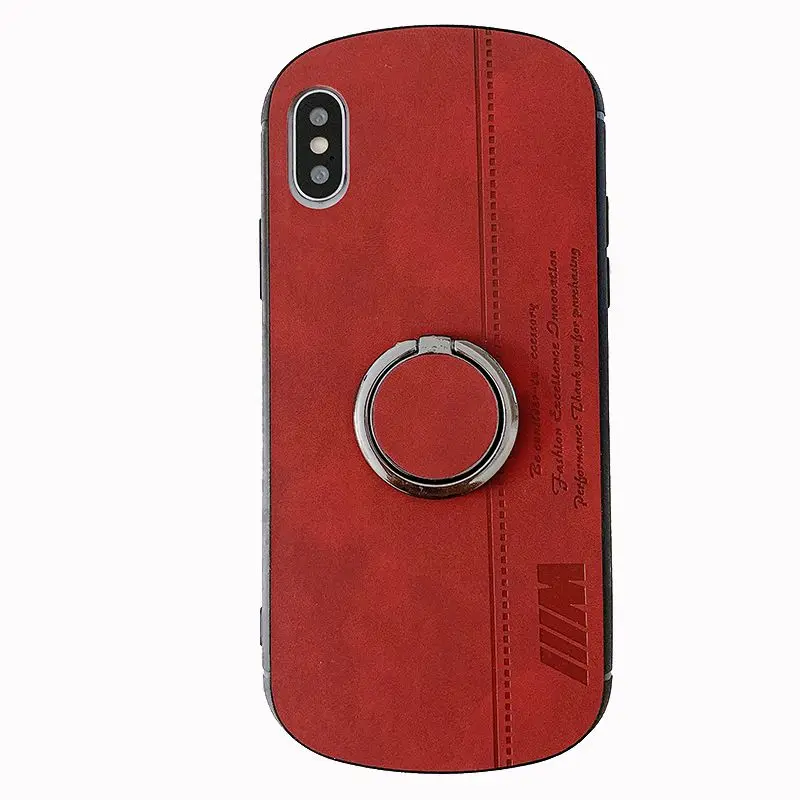 red Кожаный чехол для Iphone Xr, кольцо на палец, чехол для Iphone 6, 7, 8 Plus, Iphon Xs Max, роскошный X Чехол, защита для Iphone 6 S - Цвет: red