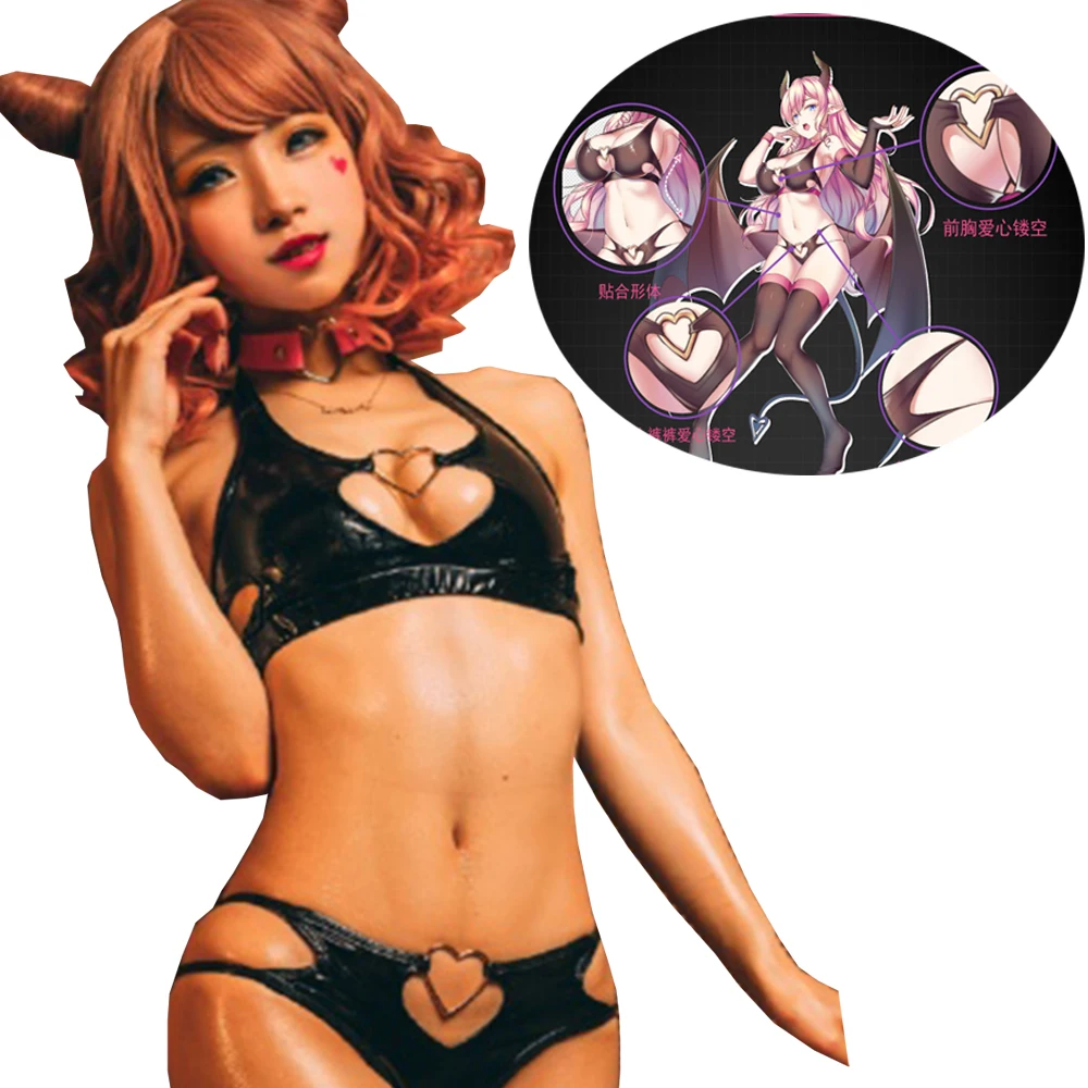 

Женский купальник из лакированной кожи, черный купальник-бикини