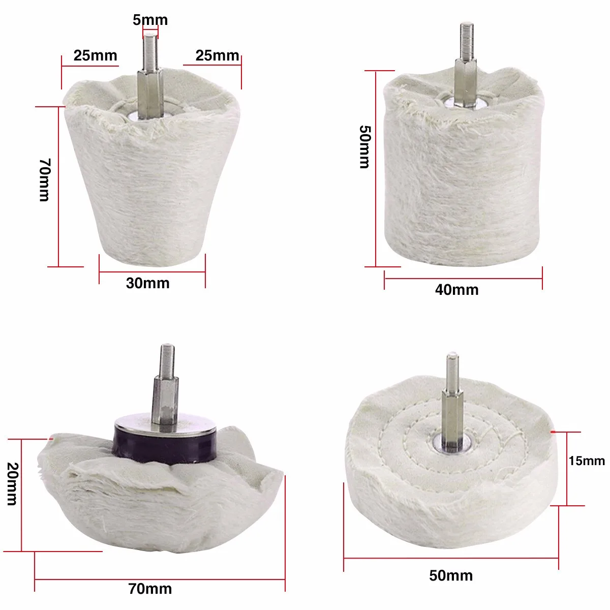 

4PCS Car Rims Polishing Mop Wheel Sets white Cloth Polishing Wheel Car Detail Polishing Waxing Cleaning Maintenance Tool