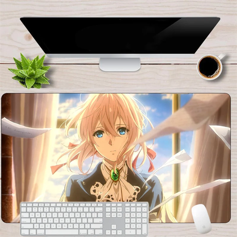 

Коврик для мышки с аниме фиолетовый evergarden Kawaii коврик для мыши моющийся коврик для компьютера ноутбука коврик для учебы игр офиса