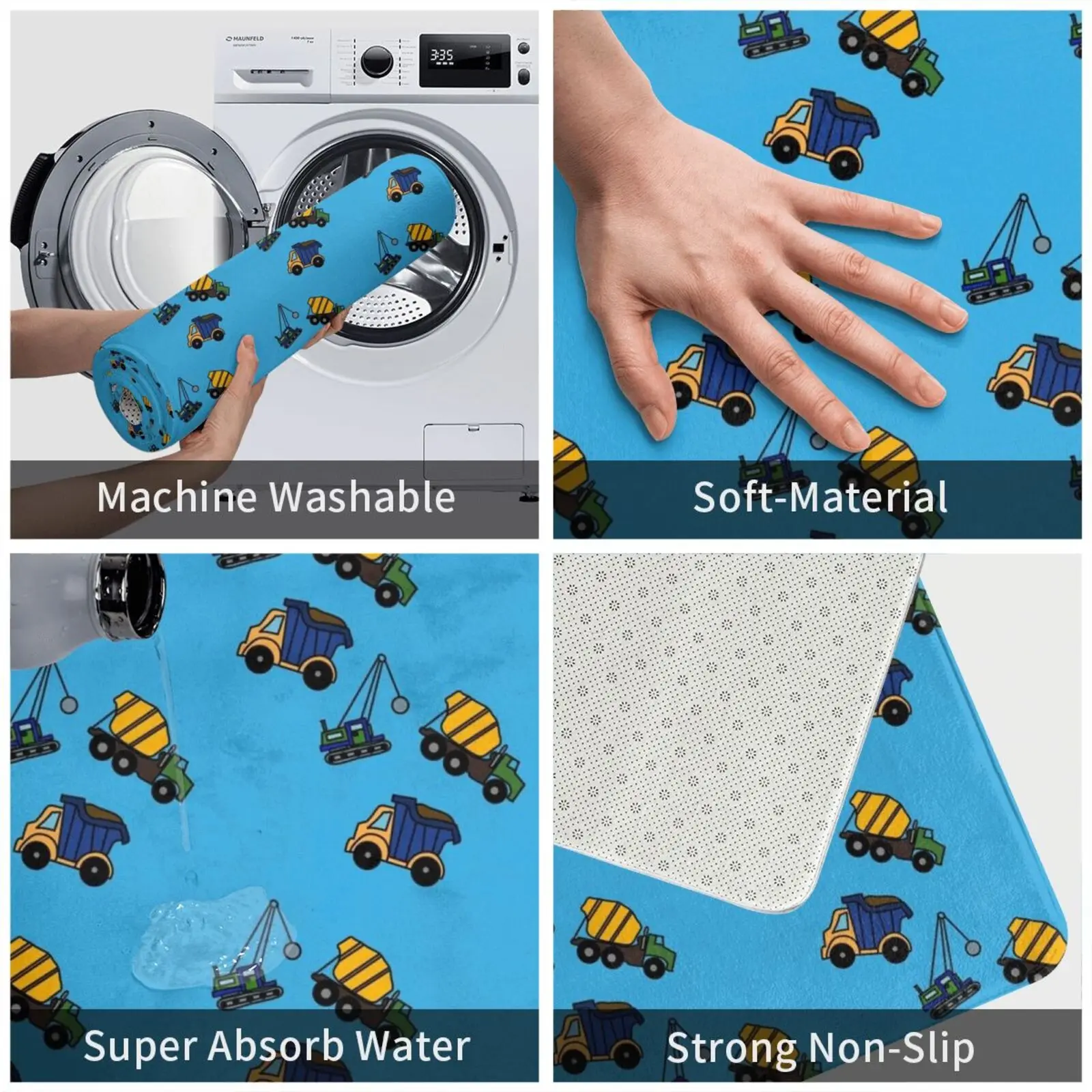Строительные игрушки коврик подушка мягкие Нескользящие строительные грузовики