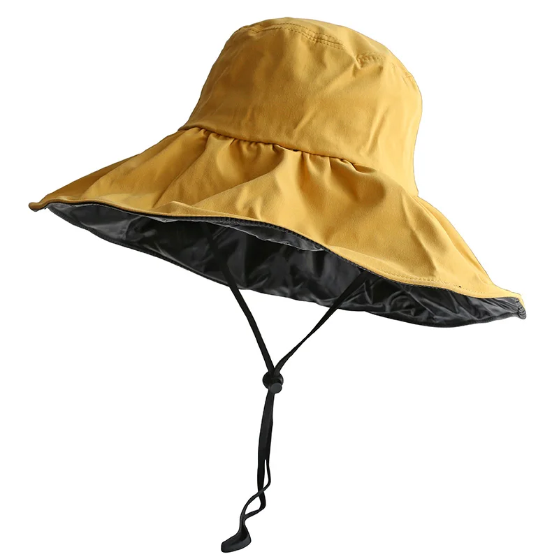 

UV anti UV Black Gel sunshade hat Korean women's versatile fisherman's hat Big Brim Sun Hat