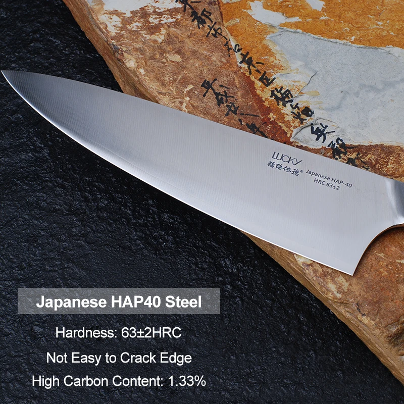 Кухонный нож шеф повара Высокоуглеродистый японский резец для мяса со стальным