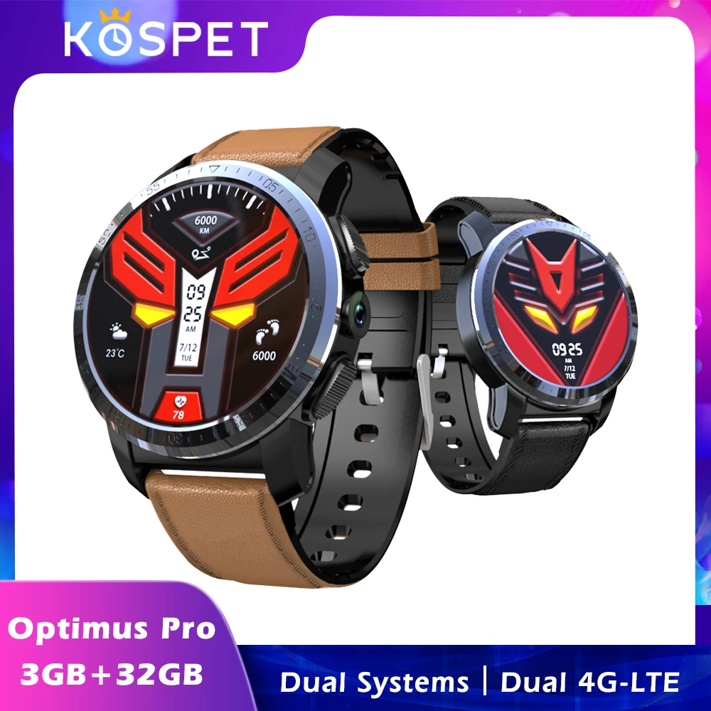 Смарт-часы KOSPET Optimus Pro 4G 3 ГБ 32 1 39 дюйма Android 7 две системы 800 мАч спортивные мужские