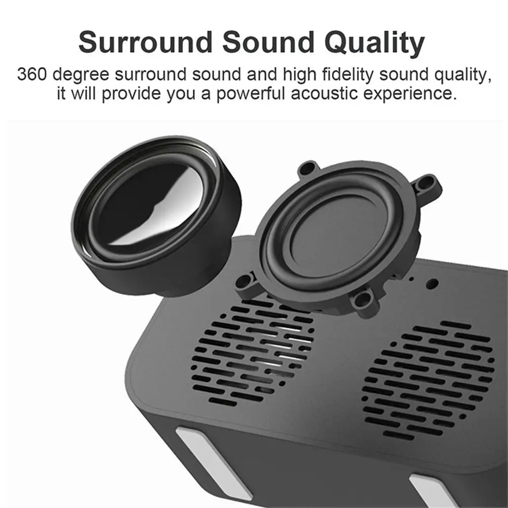 Портативный Bluetooth динамик поддержка температуры ЖК-дисплей FM радио Будильник беспроводной стерео сабвуфер музыкальный плеер блютуз колонки