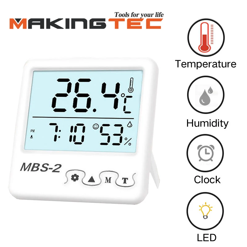 Метеостанция MAKINGTEC с ЖК дисплеем цифровой гигрометр термометр часы измеритель