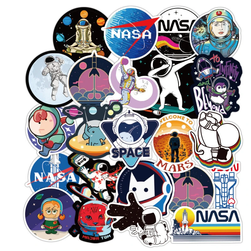 100 шт. DIY мультфильм космонавт Космос наклейки для украшения комнаты настенный