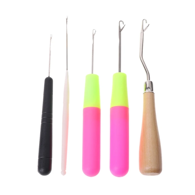 

2021 New 5pcs/Set Plastic Crochet Needle Braiding Latch Hook Weaving Hair Dreadlock Craft