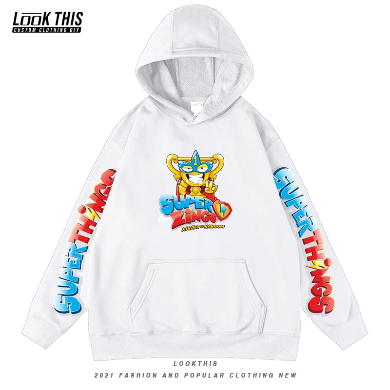 

Funny Cartoon Superzings Cuff Printing Hoodies Sport Casual Men Sweatshirts Long Sleeve Loose Clothes Tops Mens Oversized Hoodie