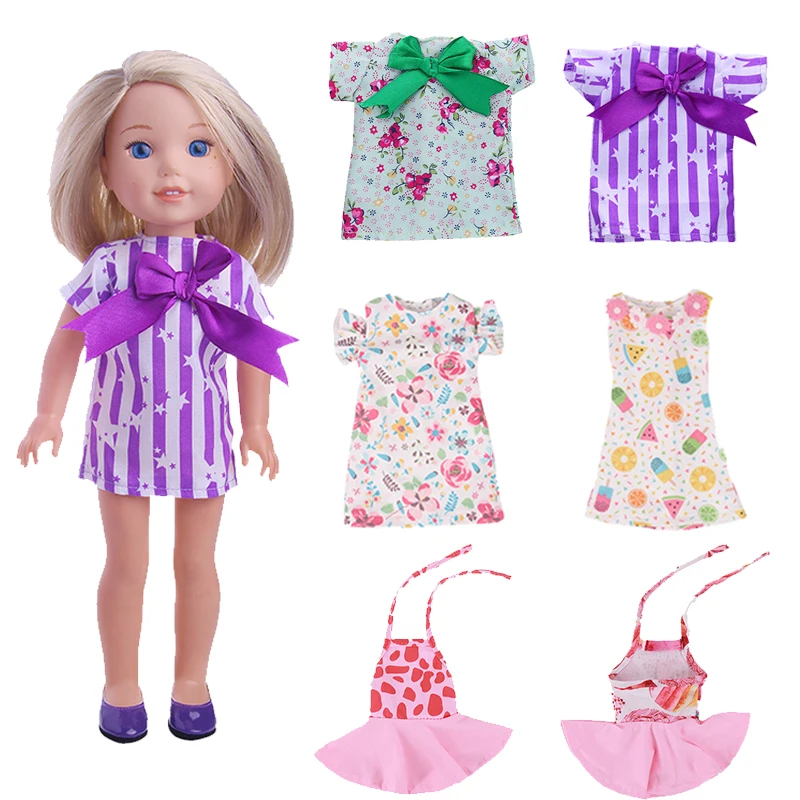 Подходит для кукольной одежды 14 5 дюйма юбка с рисунком + летнее короткое пальто