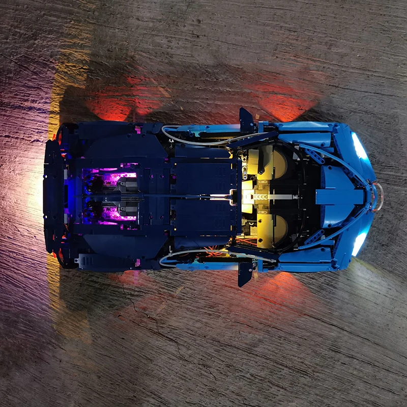 

Car Bugattii Chiron 42083 20086 Accessories Remote Control LED Light Discolor Kits Set Parts