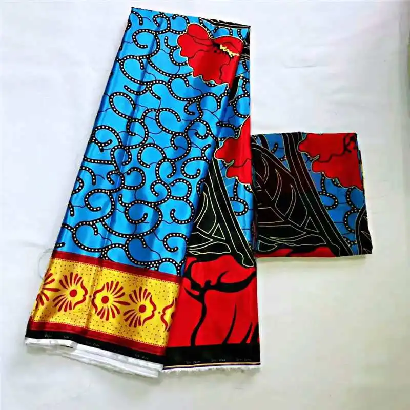 2 + 4 черный и белый Новое поступление атласная шёлковая ткань модный Африканский