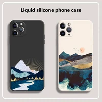 hand painted scenery phone case for iphone 13 12 11 mini pro xs max xr 8 7 6 6s plus x 5s se 2020
